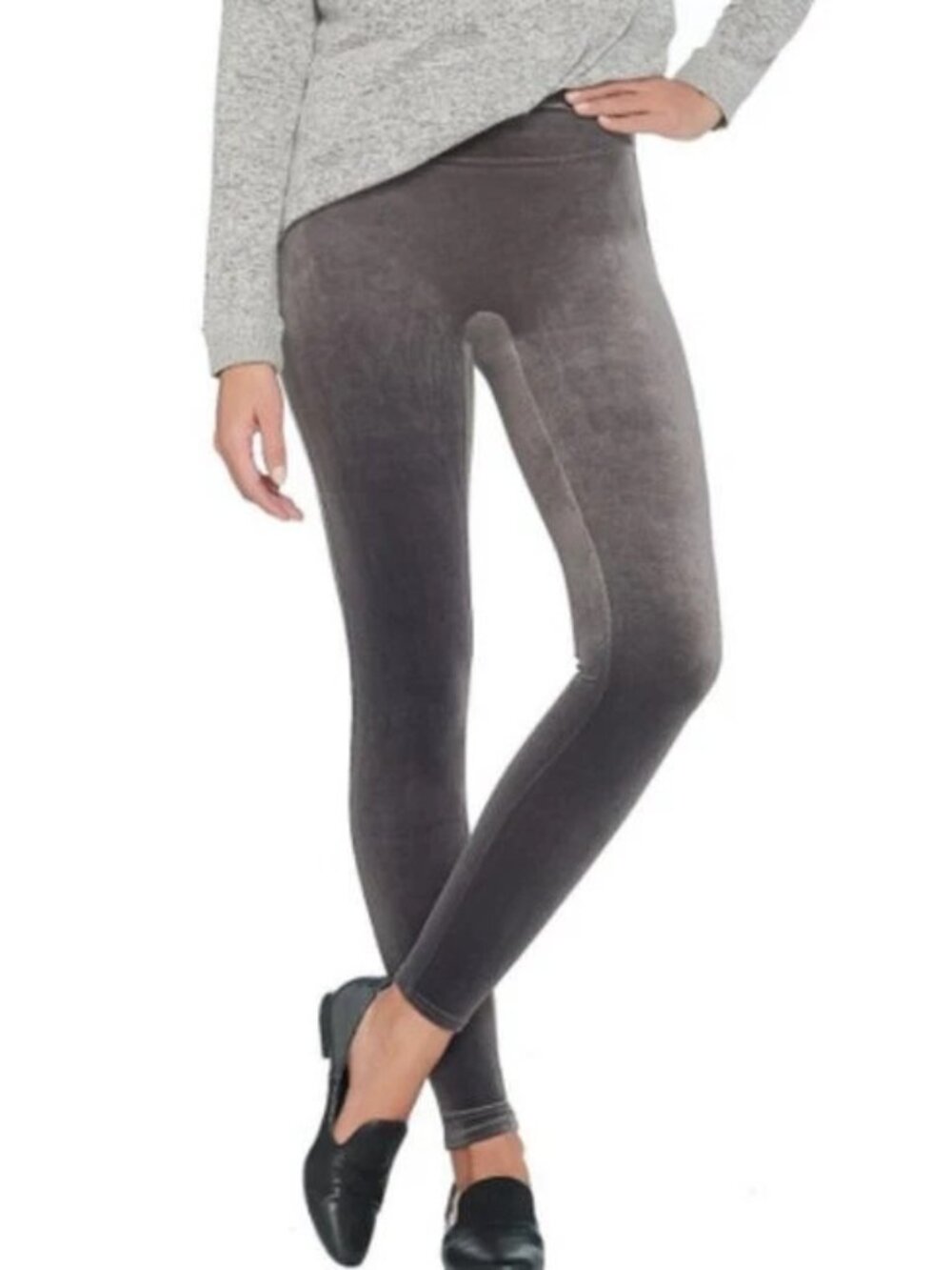 SPANX ready to wow velvet leggings in gray (XL)